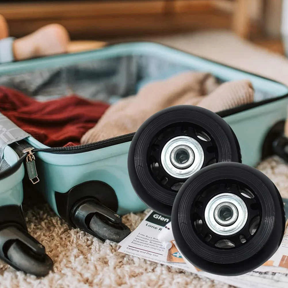 Suitcase Luggage Wheel Replacement Kit Rubber Universal Wheels Swivel Caster BearingTool(OD:80 W:24 ID:6 Axles:36/ 40mm)