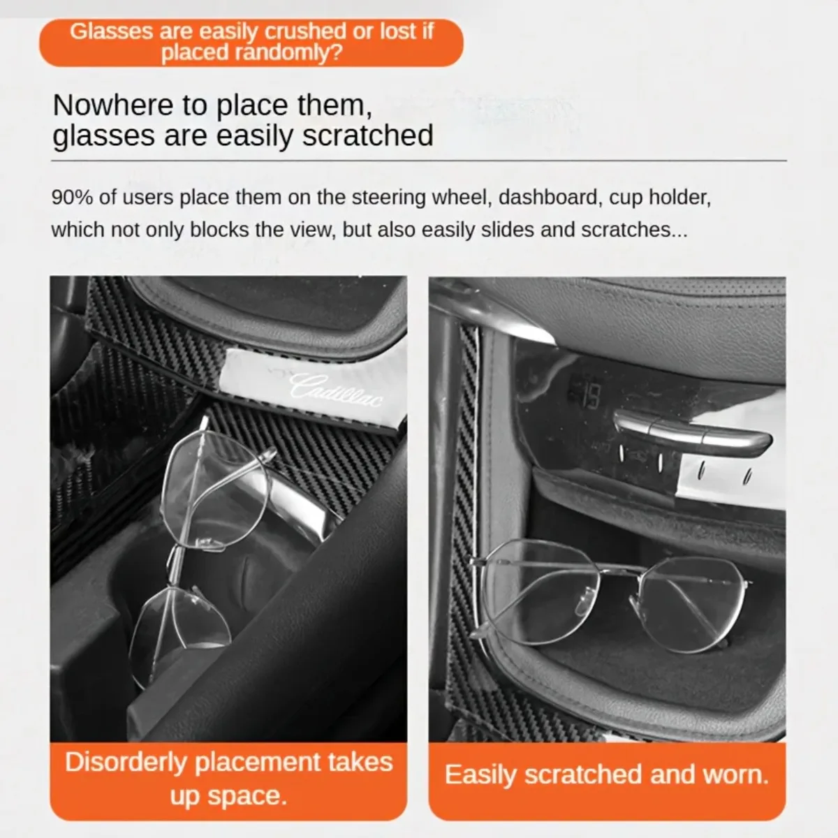 Katzenohr-Sonnenblenden-Organizer aus PU-Leder, multifunktionales Autozubehör, kompakter Halter für Brillen, Karten, Stifte – Detail 2