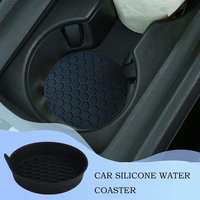 2 pcs Car silicone coaster car water coaster universal round car storage slot anti-slip mat central control water cup base mat