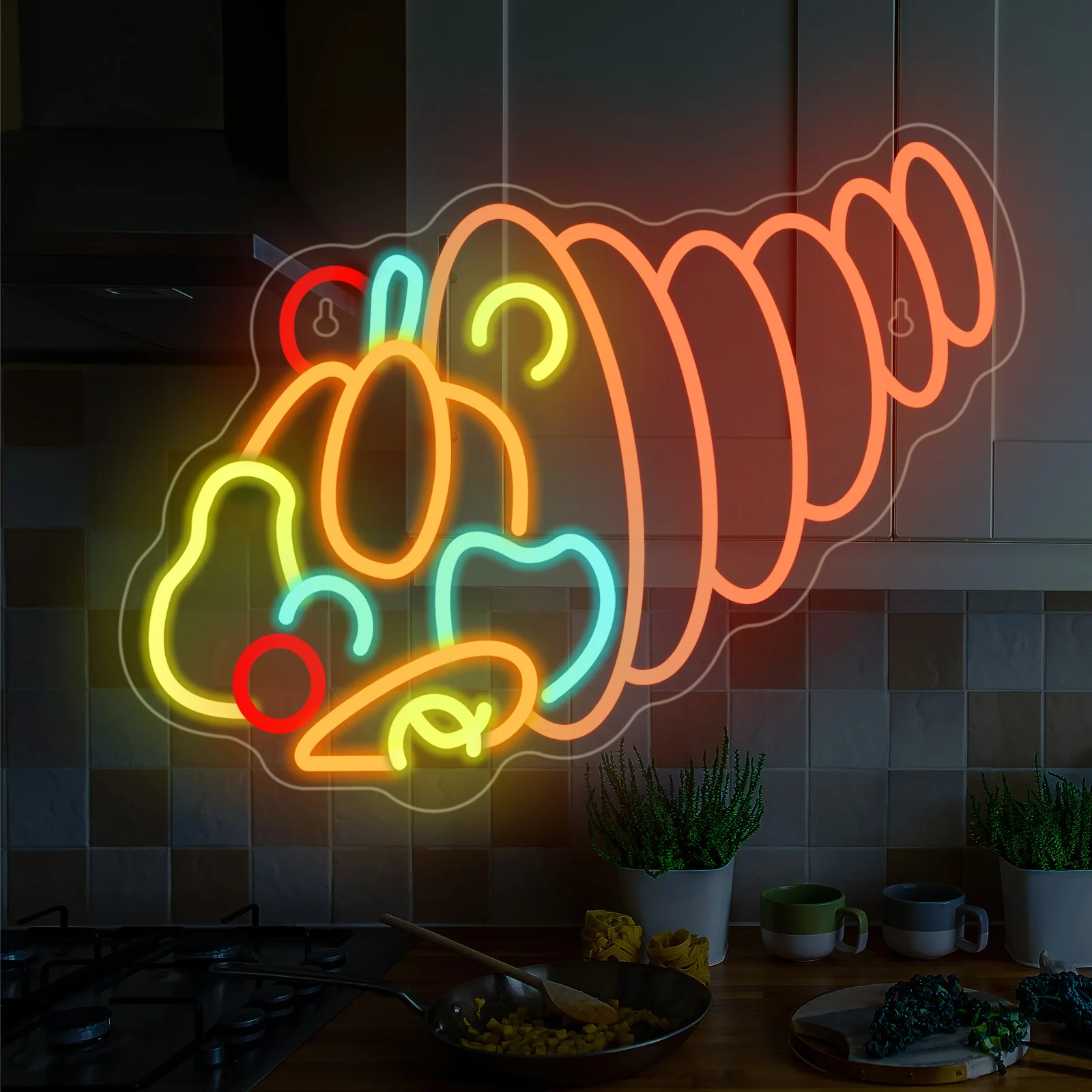 

Pumpkin Bread Neon Led Sign Caterpillar shape Neon Sign For Wall Decor Dessert Shop Bakery Wall Decor Dimmable Glowing Lamp USB