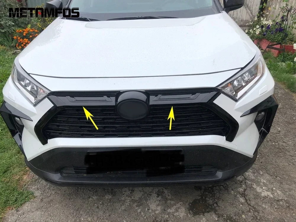 الجبهة مصبغة تقليم الجبهة سباق شواء الكسوة لتويوتا Rav4 Rav 4 المحدودة/LE/XLE/الهجين 2019-2024 2025 ألياف الكربون الملحقات #3
