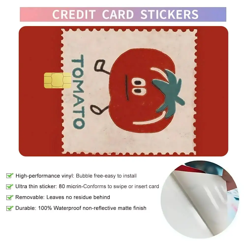 Tomato Stamp Figure Card Skin Stickers Matte Suitable For VISA Card Bus And Subway Contactless IC Cards