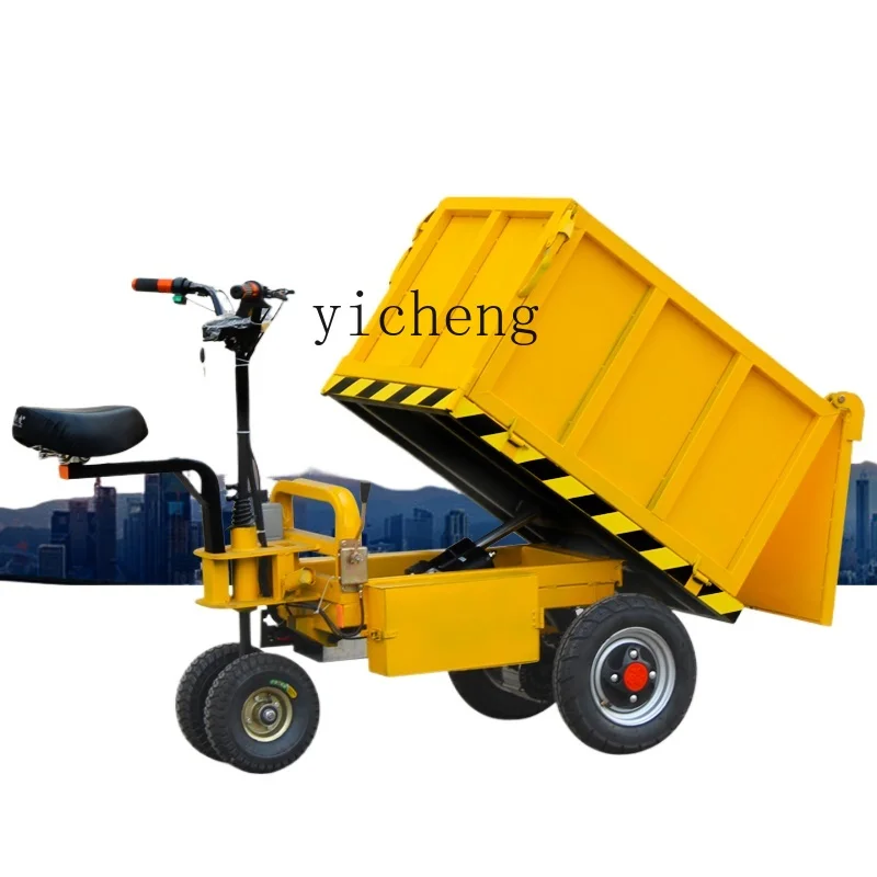 

XL construction site electric ash bucket truck hydraulic dump electric feeding project hand push handling dump truck