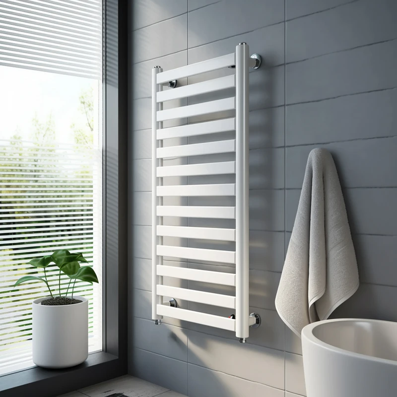 Electric Stainless Steel Vertical Wet Bathroom Matt White Towel Warmer Heater Dryer Racks