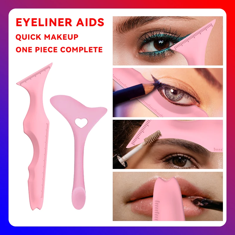 2 pcs Silicone Multi-Purpose Tool Helper for Eyeliner Stencils Wing Tips Eye Quick Eye Makeup Tool Beginners Friendly