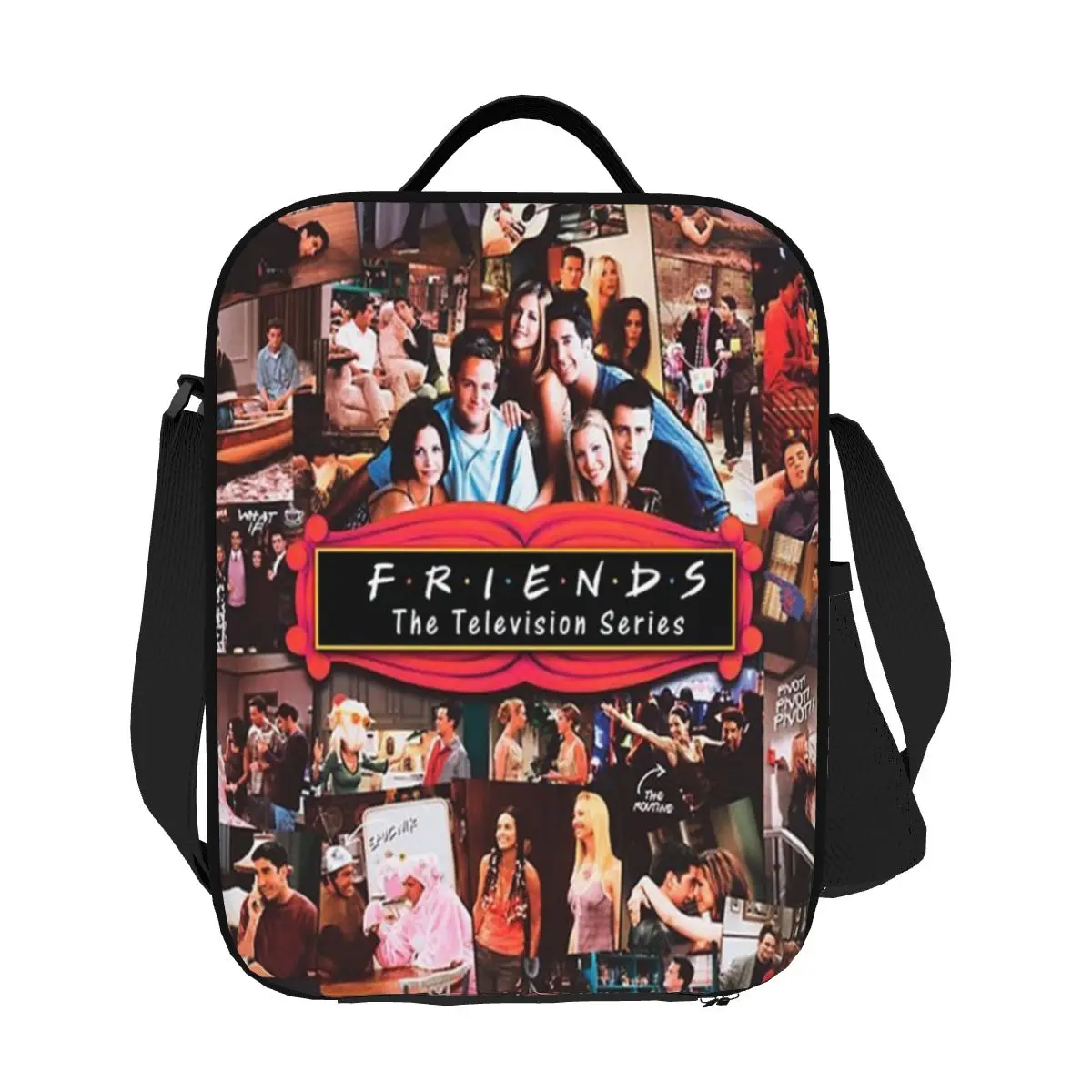 

Custom Retro Vintage Friends Collage Thermal Insulated Lunch Bag Women Lunch Tote for Kids School Children Bento Food Box