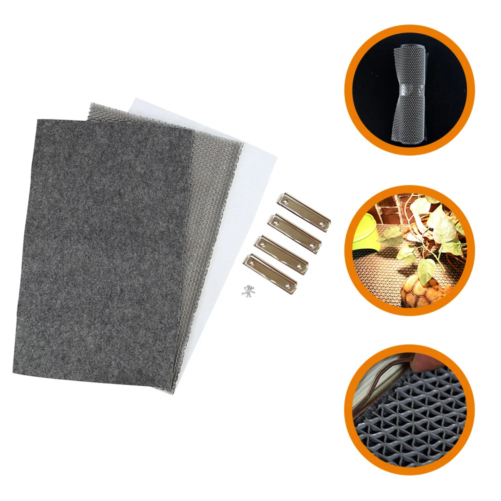 

1 set 1 Set Reptile Carpet 3-In-1 Lizard Tortoise Tank Mat Terrarium Substrate Liner For Bearded Dragon Reusable Waterproof Pet