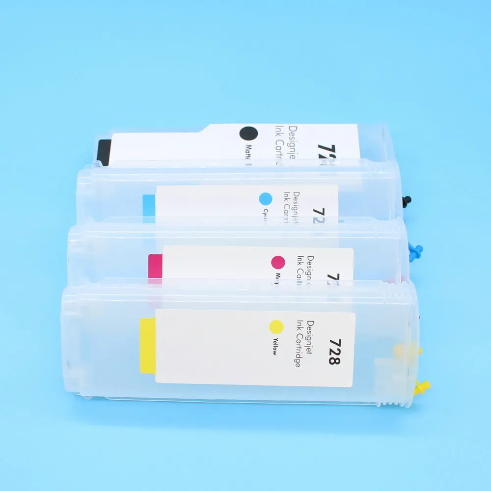 For HP 728 Refillable Ink Cartridge With Chip Printer Refill Ink Cartridges For HP Designjet T730 T830 Print Plotter 300ML Kit