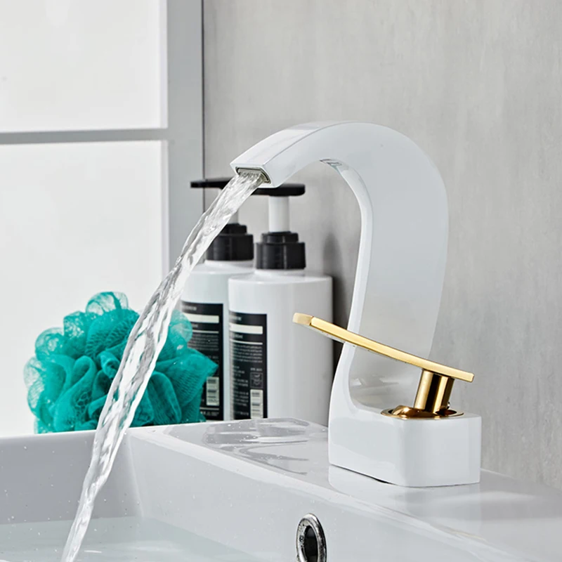 

Bathroom Basin Faucets Black Brass Bathroom Sink Water Faucet Single Hole Cold and Hot Water Tap Basin Faucet Mixer Tap Torneira