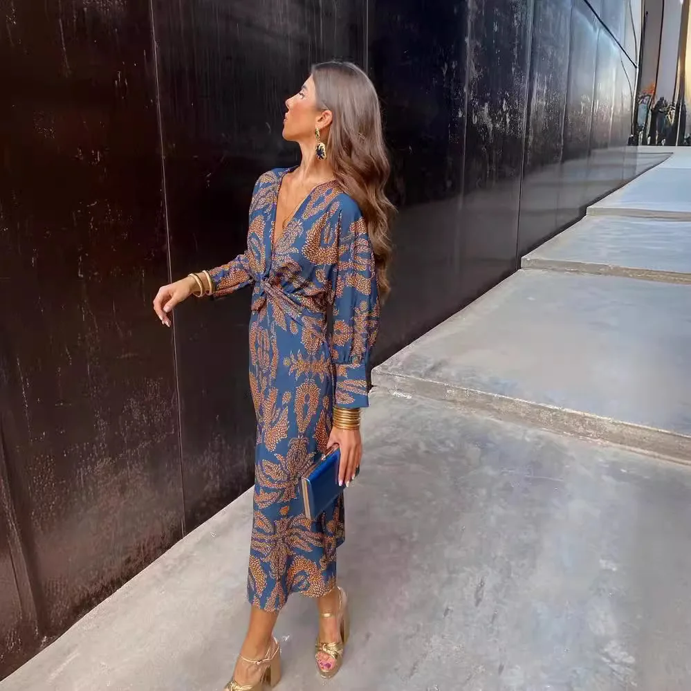 

2025 Spring Printing Popular Women's Dress Europe America