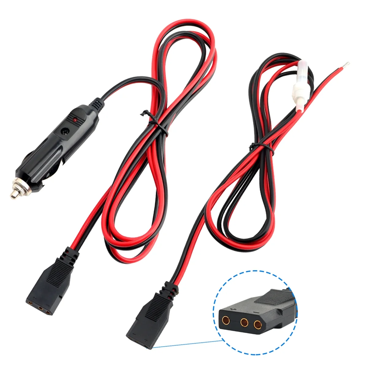 

T35C CB Radio Power Cord 3Pin Plug Cable 2-Wire with 12V 15A Radio Accessories Lighter for 880FM/PC78LTX GMRS Mobile Radio