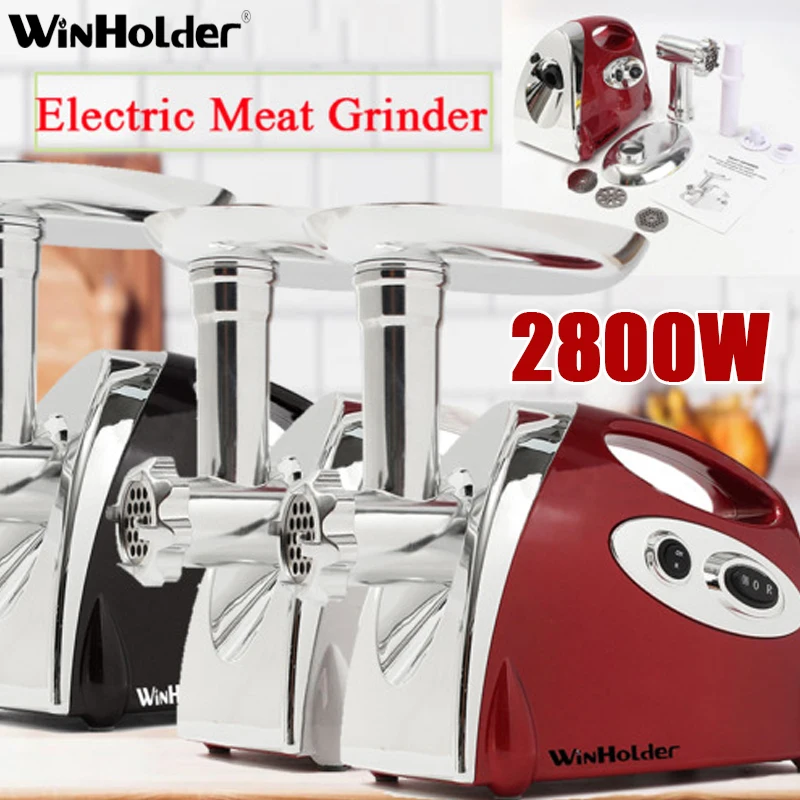 Winholder 2800w multi-função moedor de carne elétrico picador processadores de alimentos fabricante de salsicha acessórios de cozinha vermelho branco preto