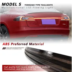 Through Taillight for Tesla Model S Upgrade LED Tail Light Assembly Rear Turn Brake Flowing Car Accessory Lamp Bar