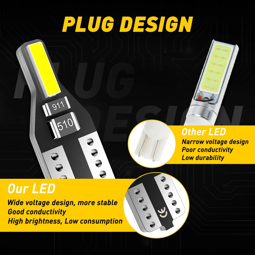 

20/10/2Pcs W5W T10 LED Canbus 6000K 12V 192 168 2825 Interior Night Light 7020 SMD For Opel Astra j k Vectra Zafira Corsa Vivaro