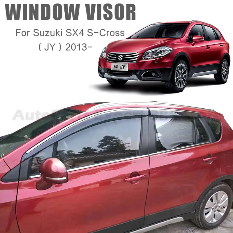 

Дефлекторы окон (ветровики) для Suzuki SX4 S-Cross 2013- (защита от дождя, ветра, солнца)