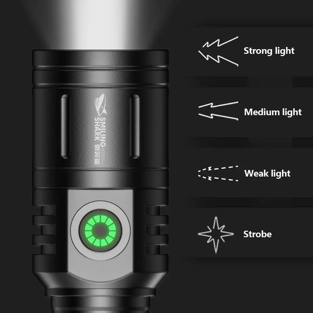 Smiling Shark SD-5233 LED Flashlight, Super Bright Handheld Flashlight, Long-lasting Flash Light Rechargeable for Outdoors