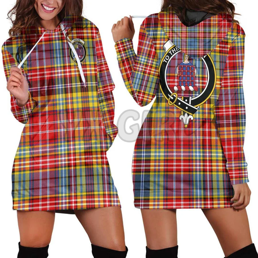 

Ogilvie Clan Tartan Crest Hoodie Dress 3D Printed Hoodie Dress Novelty Hoodies Women Casual LongSleeve Hooded Pullover Tracksuit