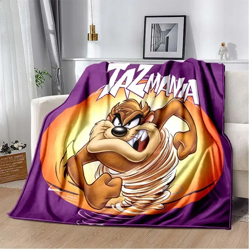 Cartoon T-Tasmanian D-Devil Flannel Blanket,Warm and Soft Blanket  For Couch Sofa Office Home Travel Camping Birthday Gift