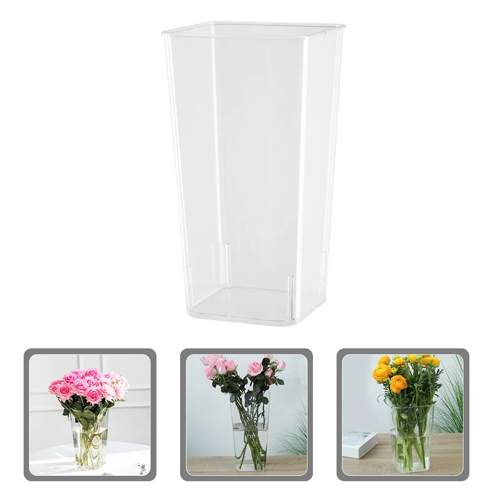 

Flower Bouquet Waking Bucket Acrylic Desktop Flower Storage Container for Home Office Balcony Decor Tall Clear Vase for Floral