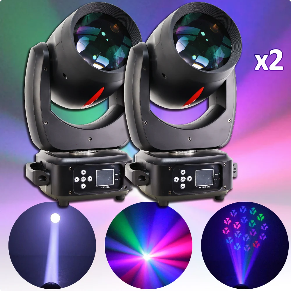 

2Pcs/Lot Mini Moving Head Light 250W Beam Spot Lighting 18 Prism Rotating DMX Stage Light Effect Bar Wedding Club LED Beam Light