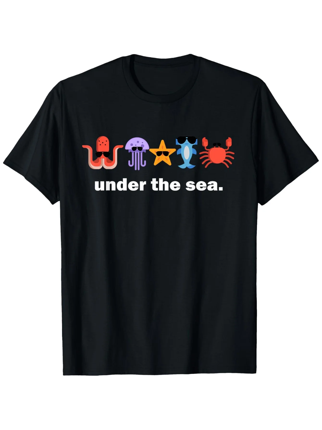

Sea Animals T-Shirt - 180gsm Cotton, S-XXXL Octopus/Shark Father's Day Gift Tee