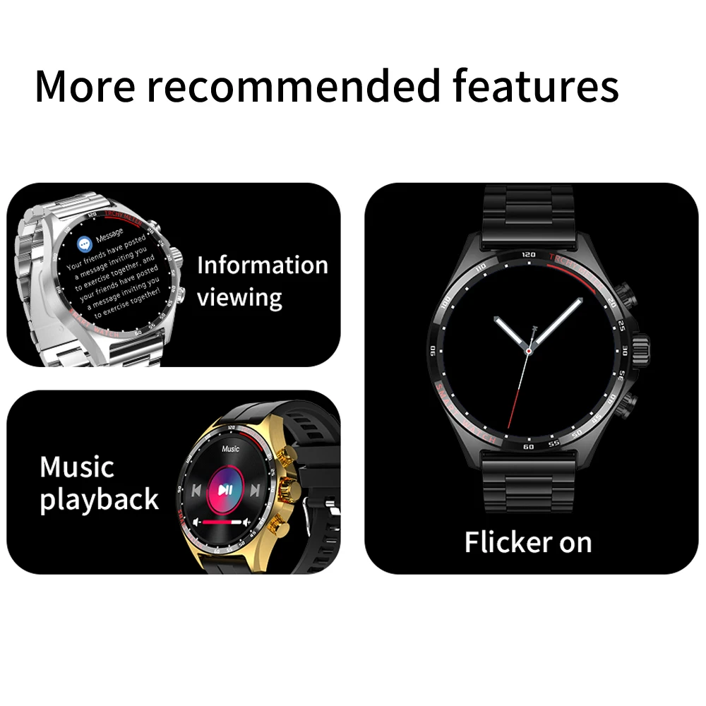 Waterproof Blue Tooth Call Smartwatch para homens, esportes ao ar livre relógios inteligentes, bússola, freqüência cardíaca, monitor de oxigênio no sangue, pulseira, NFC, SOS