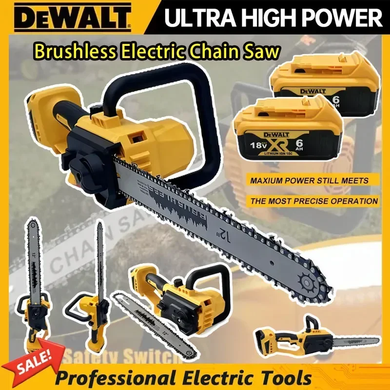 

Аккумуляторная бесщеточная цепная пила Dewalt 12 дюймов, электрическая пила для резки древесины, электроинструмент
