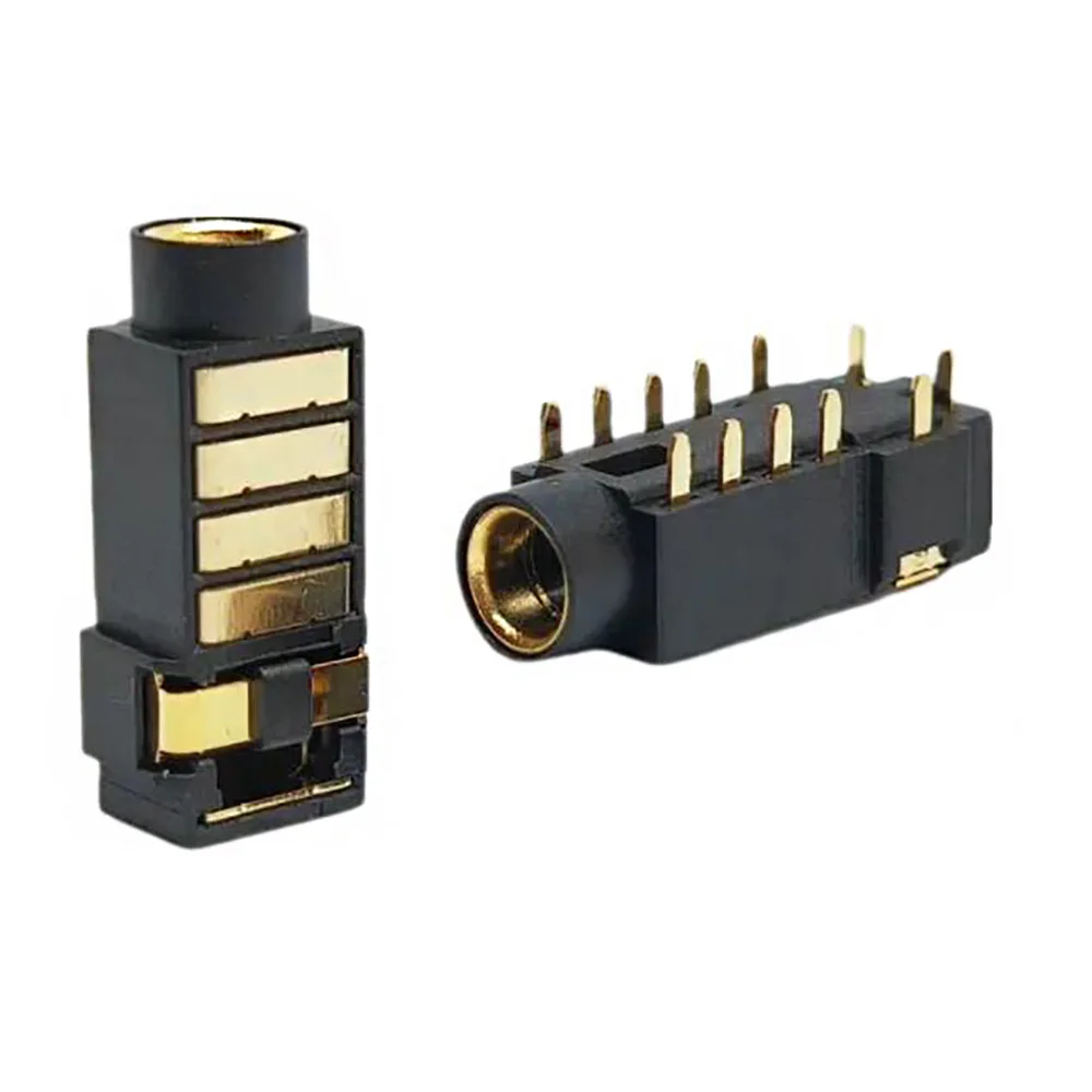 12 Pins Audio Jack 4.4mm Connector Female 5 Pole Earphone Balanced Plug Consumer   Electronics Headphone Strong ABS 5PCS