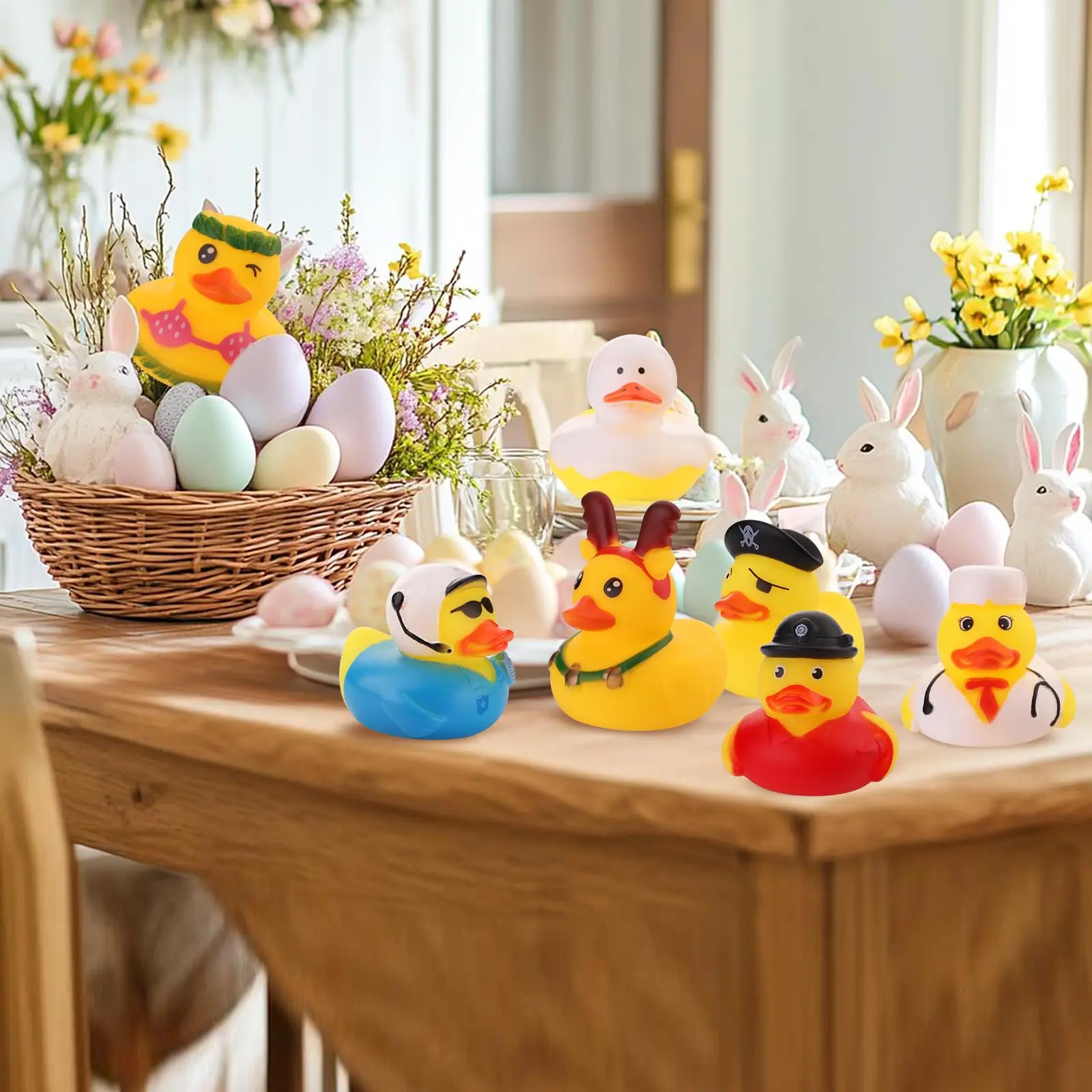 Summer Rubber Ducks , Assorted Small Rubber Duck in Bulk Mini Rubbers Duckies for Baby Bath & Pool Toys, Cruising Duck