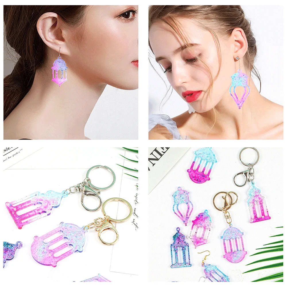 1Pcs Castle Earring Pendant Silicone Mold Resin Mold Snowflake Christmas Tree Hanging Decoration for DIY Earrings Jewelry Making