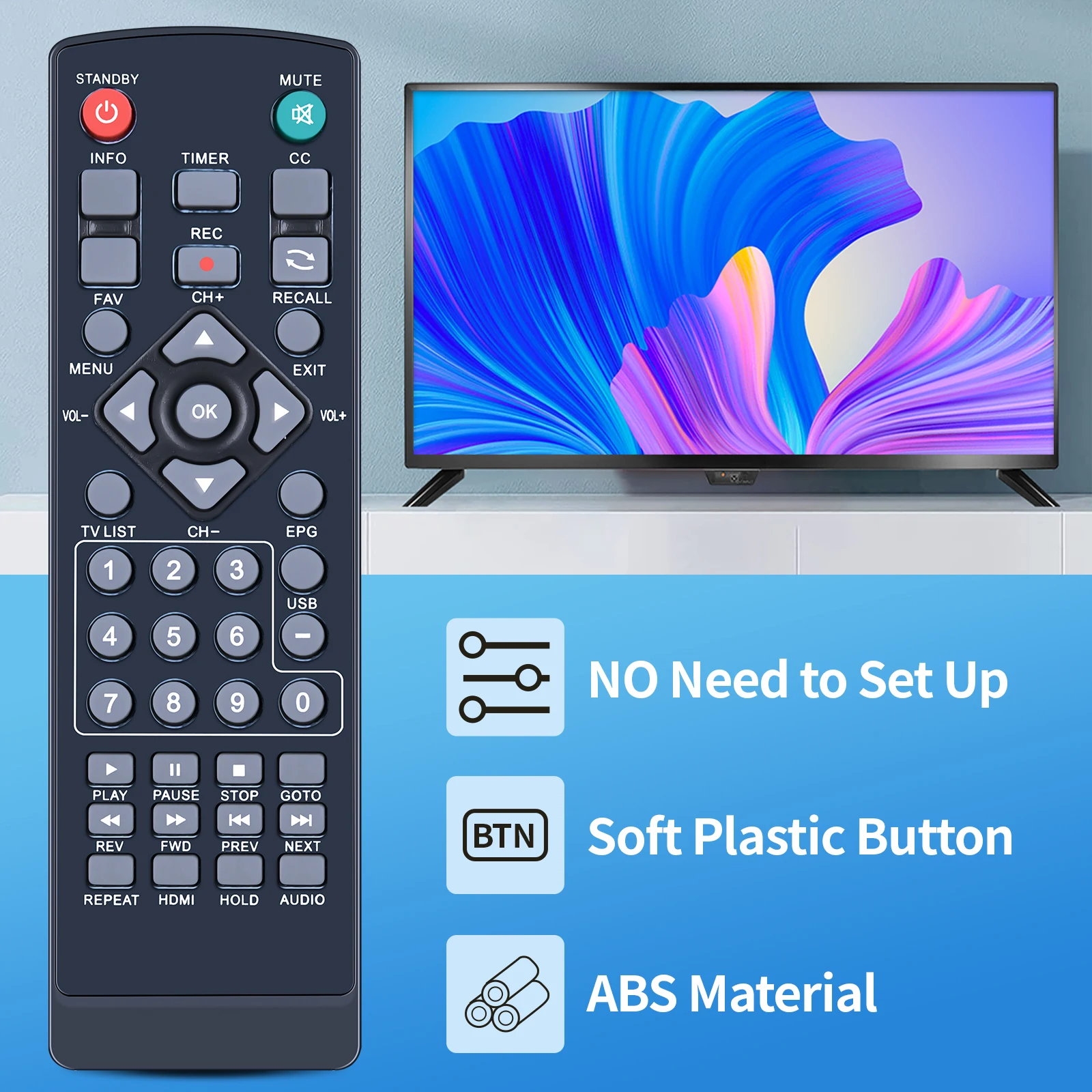 Nuevo control remoto para Mediasonic HomeWorX HW130STB HW180STB HDTV caja convertidora Digital