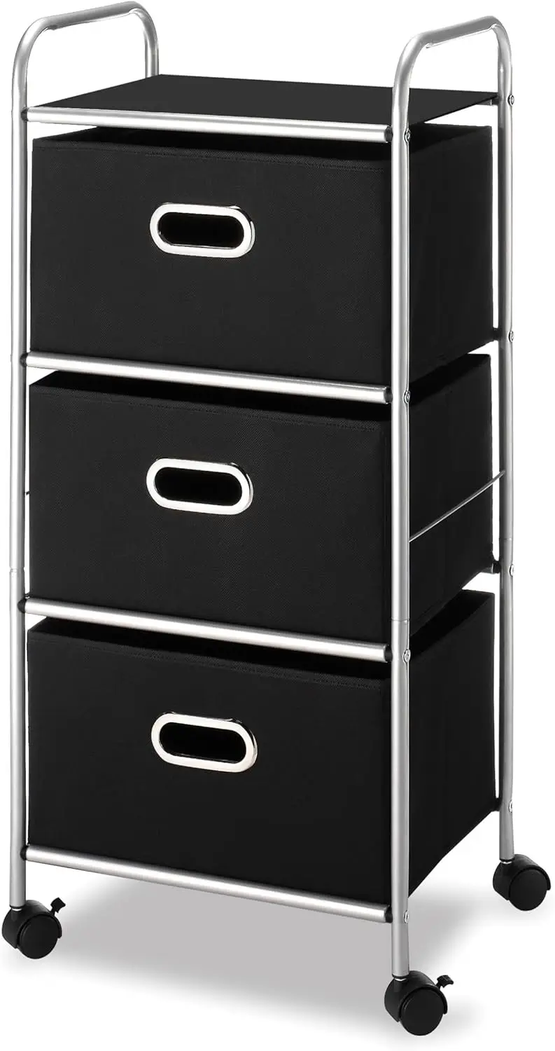 Carrello con rotelle a 3 cassetti-Organizer per la casa e l'ufficio