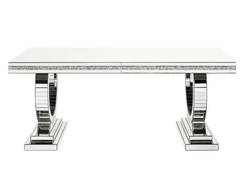 

New Arrival Dining Room Furniture Modern Luxury Crushed Diamond Mirrored Dining Table for Home Hotel