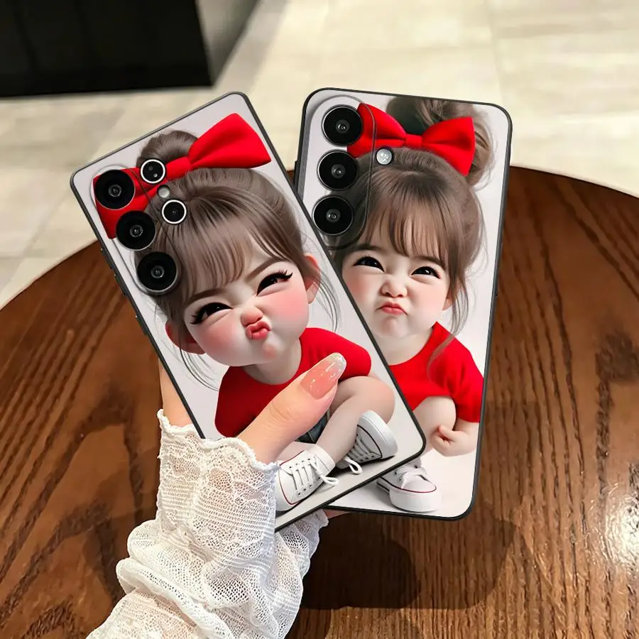 Funda Phone Cover Case for Samsung Galaxy S26 S23 S25 Ultra Note 20 Ultra 8 9 10 S21 FE S24 Plus S20 S10 S9 Cartoon Girl