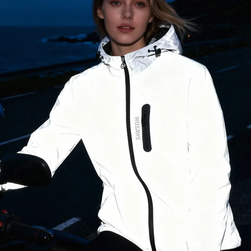 WOSAWE Autumn Winter Men Jacket High Visibility Vest Motorcycle Jacket Men Women Waterproof Windbreaker Hoodies Coat