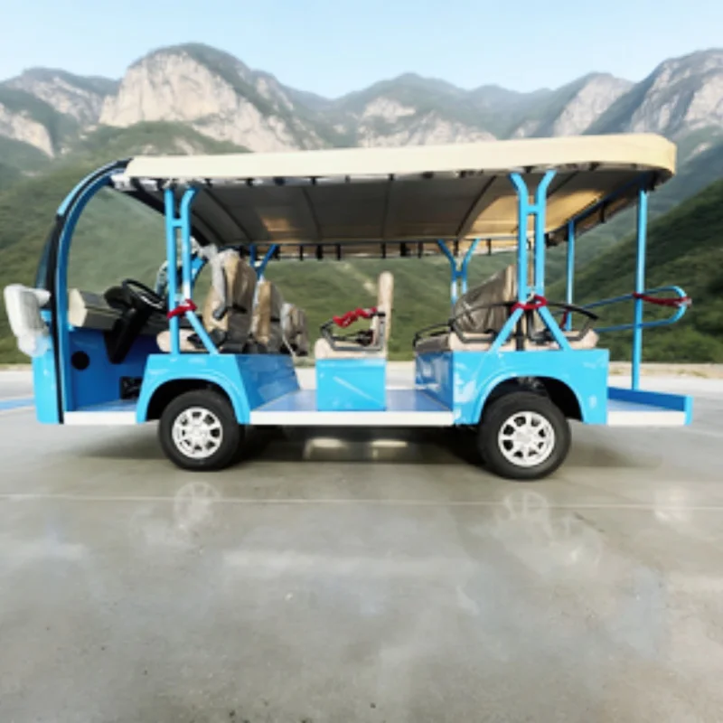 

Высококачественный электрический экскурсионный автомобиль для дорог общего пользования, электрический экскурсионный автобус на 11-14 человек с защитой от дождя для взрослых и детей