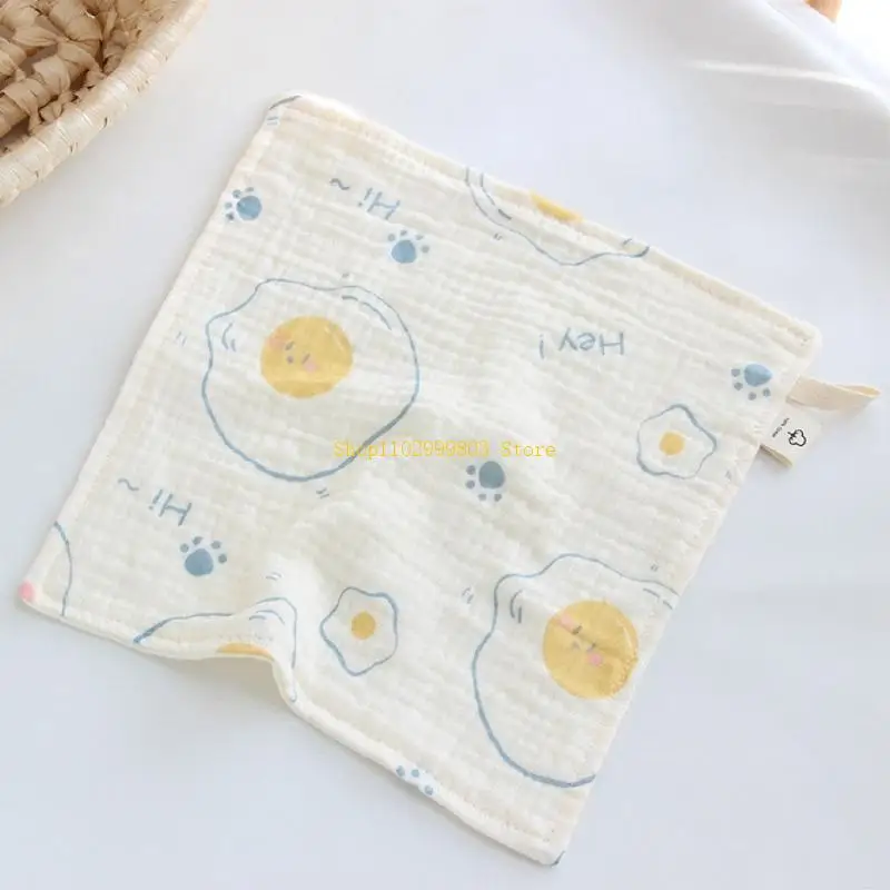 4-طبقات منشفة قطن للأطفال الكرتون الأزهار طباعة منشفة ماصة الوجه تنظيف الملابس لوقت الاستحمام وساعة الأكل J0MF #5
