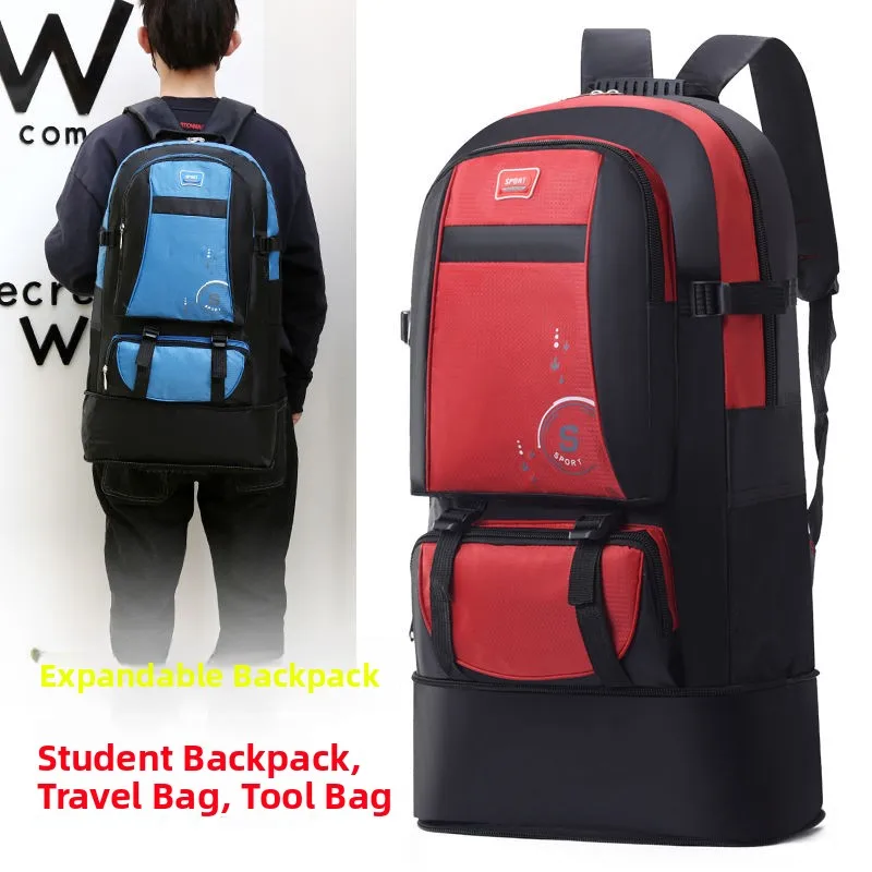 Extra Large Capacity 100L Outdoor Travel Backpack Unisex Hiking Bag Student Rucksack Luggage Bag Expandable Shoulder Bag