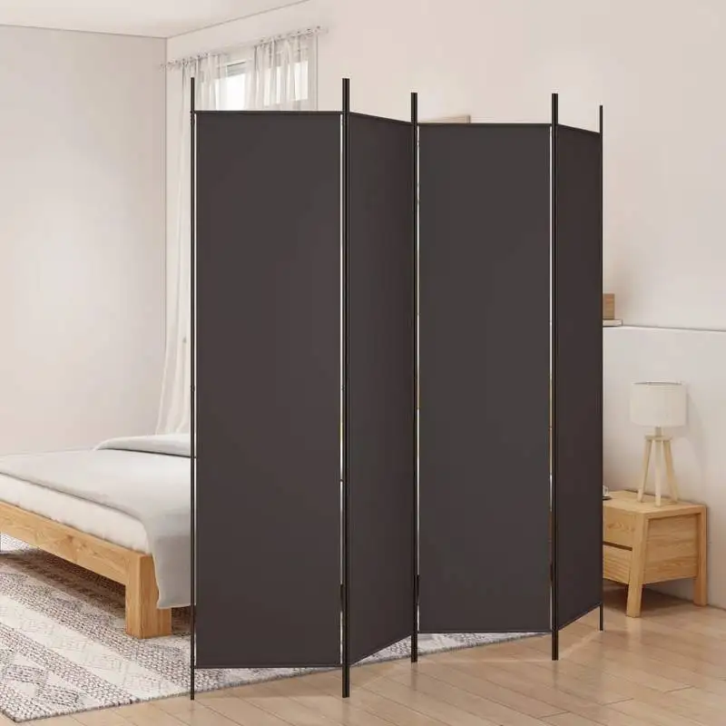 Raumteiler mit 4 Paneelen, braun, 200x200 cm, aus Stoff, freistehender Sichtschutz für Home-Office, faltbare Trennwand, 200x200 cm
