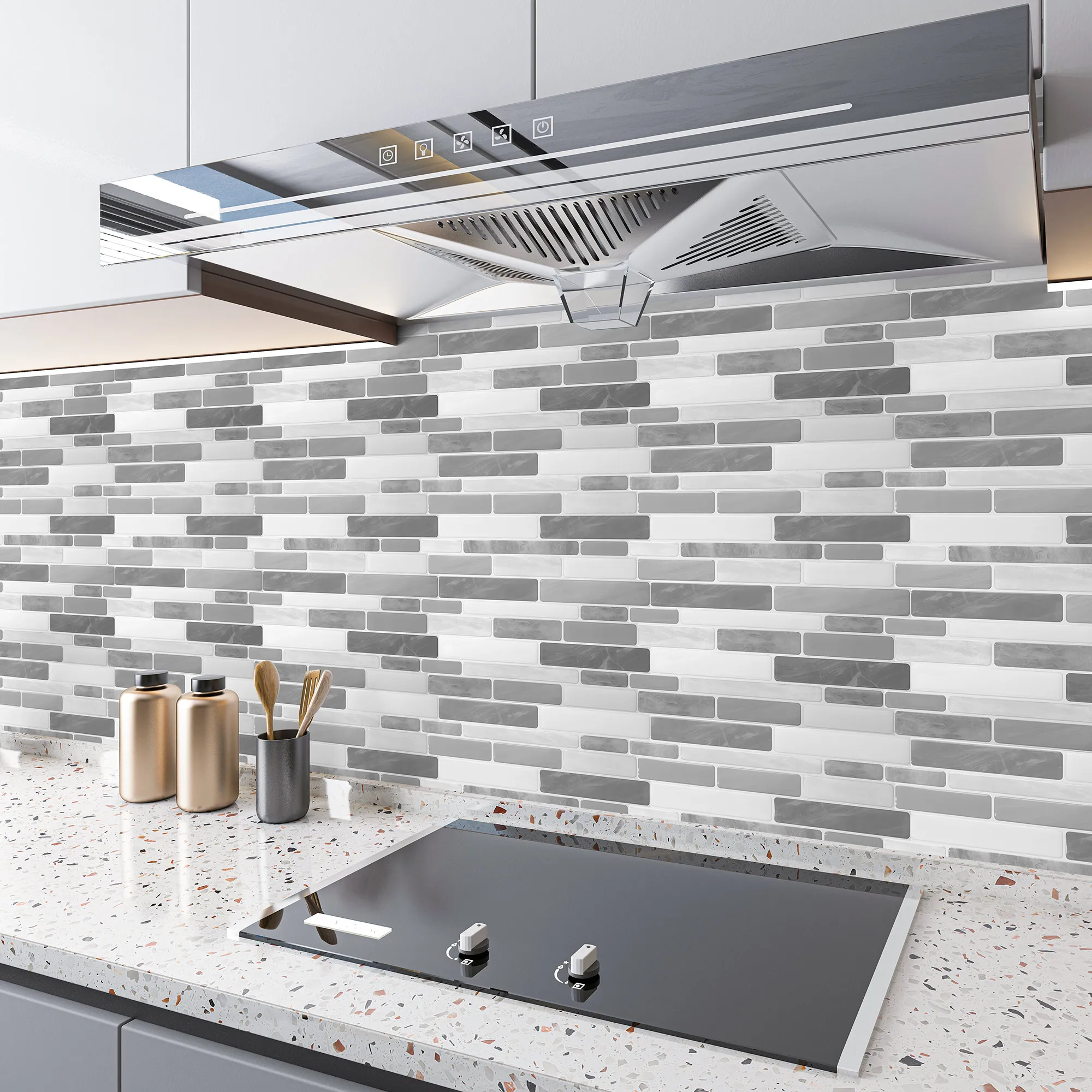 Art3d 10-Sheet Peel and Stick Backsplash, 12 in. x 12in. Vinyl Marble Design