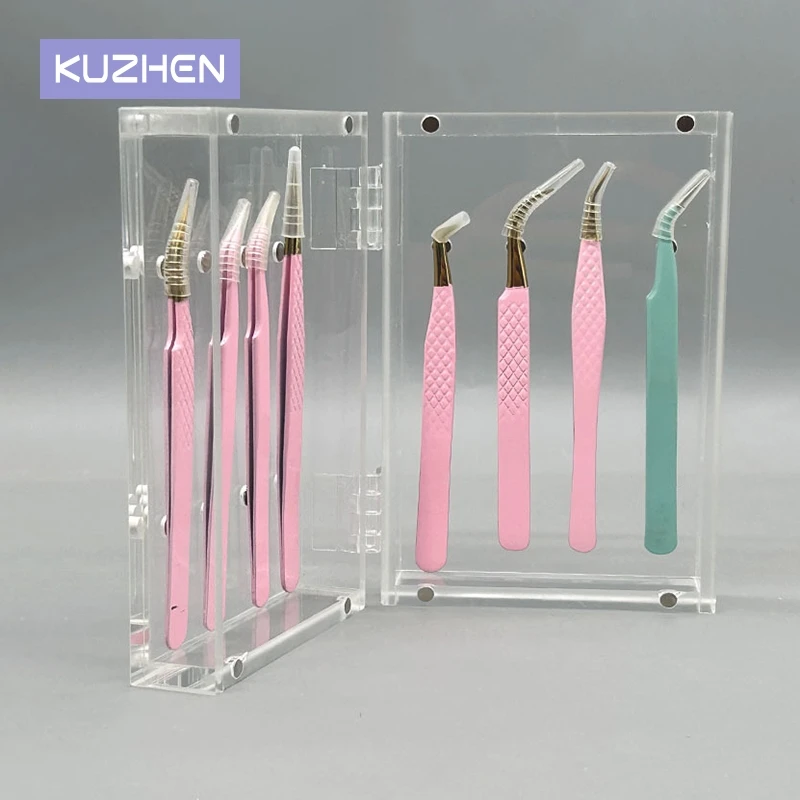 Eyelash Extension Lashes Acrylic Material Tweezer Storage Box for Personal/ Eyelash Shop Large Capacity Professional Makeup Tool