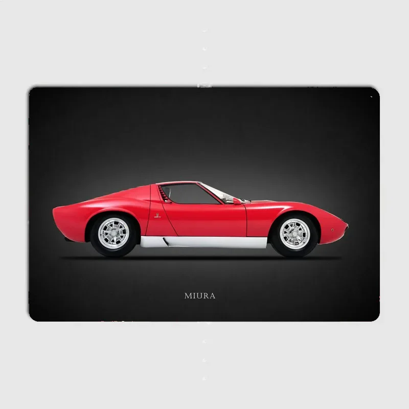 Supercar Red Miura Series Classics Sports Car Retro Metal Posters Club Home decoration Tin Sign Room decoration Wall Decor