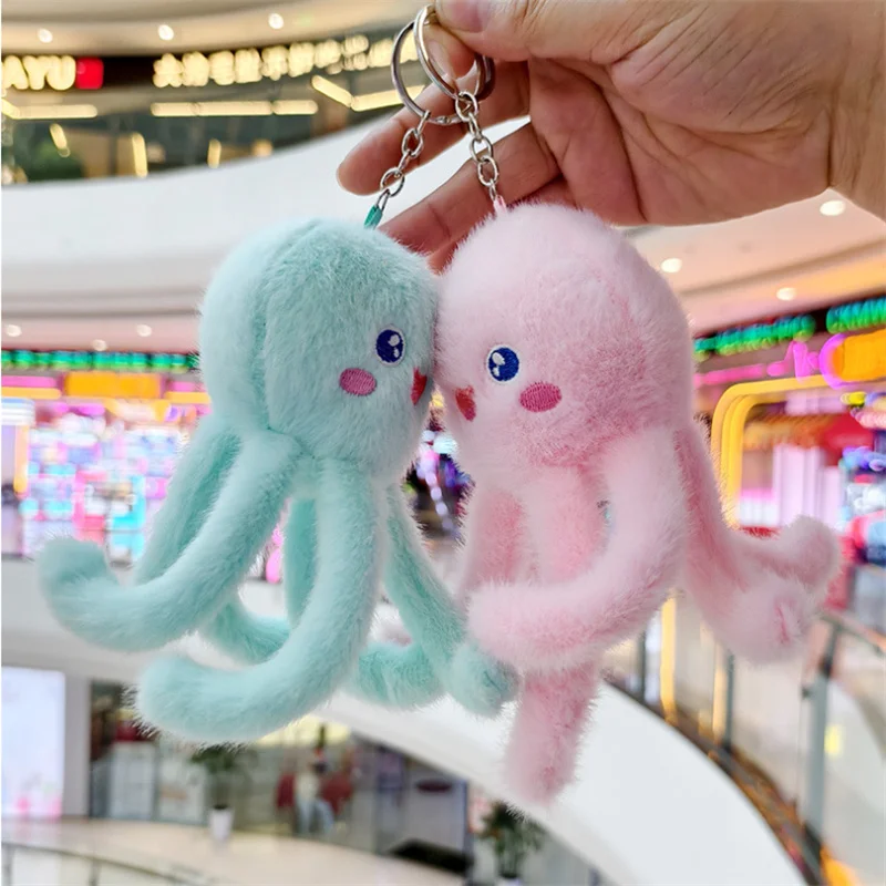 ตุ๊กตาปลาหมึกยักษ์สัตว์ทะเลสุดสร้างสรรค์ พร้อมกระเป๋าปลาหมึกยักษ์แบบแขวน พวงกุญแจจี้ตุ๊กตาขนาดเล็ก ขายส่ง