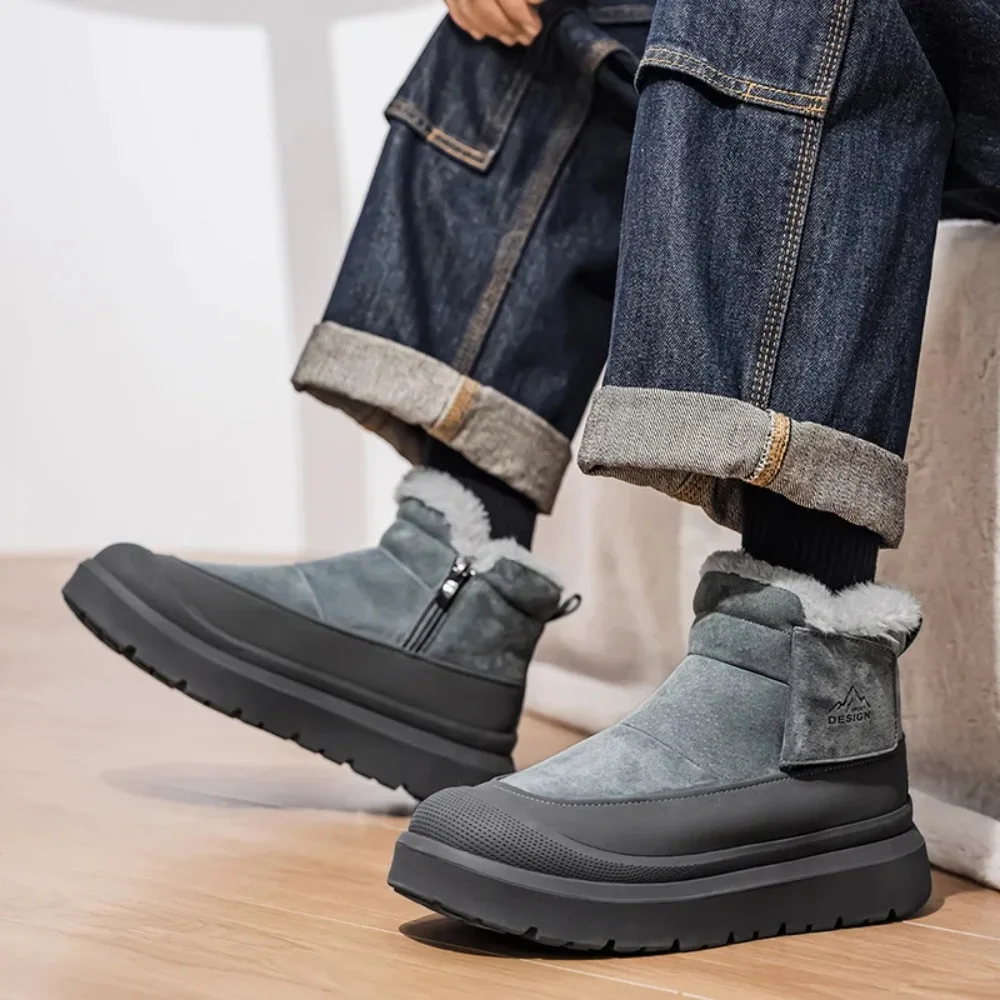 جديد المرأة الشتاء الفراء الأحذية الجلدية الدافئة والرياح نمط أحذية نسائية ملابس عصرية ، في الهواء الطلق عدم الانزلاق وحيد #1