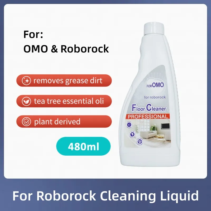 For Roborock Xiaomi and OMO Joint Floor Cleaning Liquid Solution S8 Pro Ultra/S8/S8+/Q5/Q7 Series/S7 Max Ultra/S7MaxV Plus 480mL