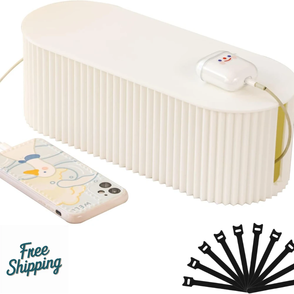 

Cable Storage Box Desktop Power Strip Storage Box Dustproof Socket Storage Box Home Wire Case Wire Management Cable Organizer