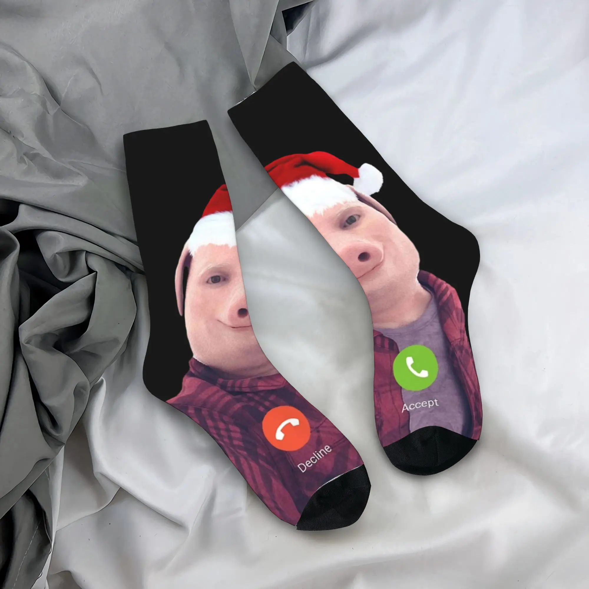 New Male Men Socks Harajuku John Pork Holidays Christmas Sock Polyester  High Quality Women's Socks Spring Summer Autumn Winter