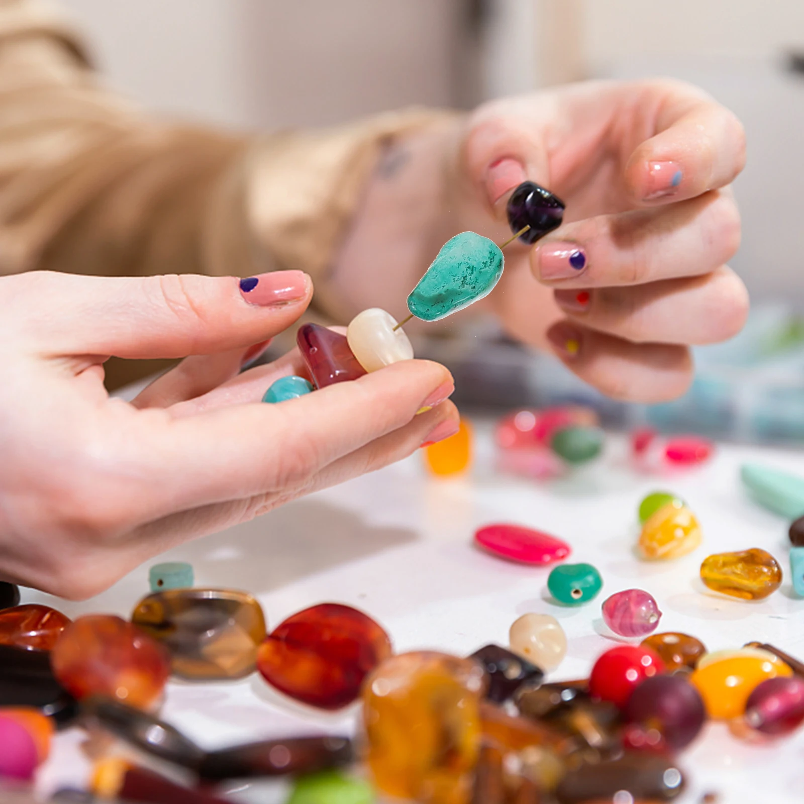 

Natural Stone Beads Irregular Shaped Holes for DIY Jewelry Making Bracelets Crafts Lightweight Durable Accessories