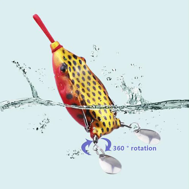 6 cm/12g Angeln Frosch Köder Weichen Köder Köder Mit Doppel Scharfen Haken Löffel Köder Simulation Frosch Schlange kopf Lockt Blackfish Köder