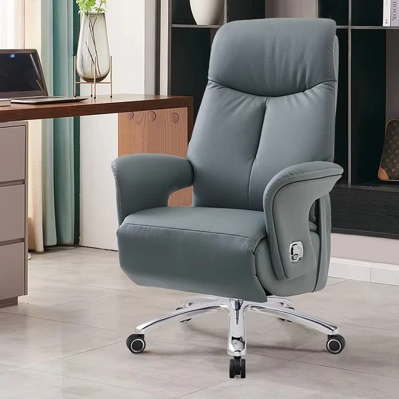 High-end leather executive office chair and ergonomic boss chair with reclining conference room chair